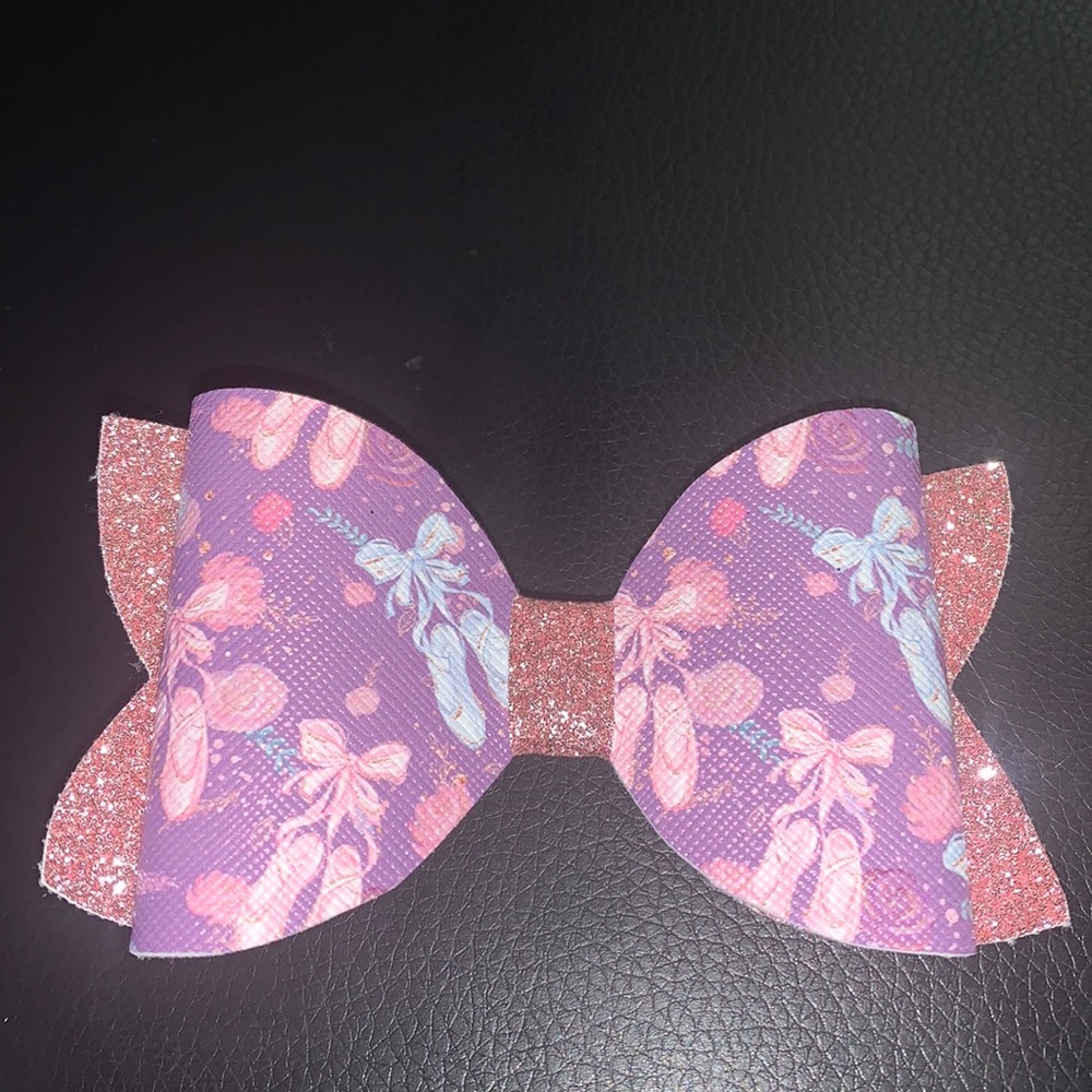 6/$12 ballerina leather bow